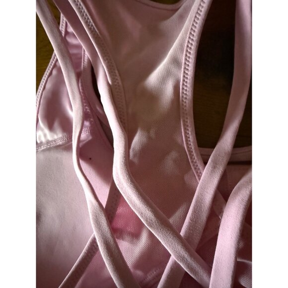 Fabletics Pink Strappy Racerback Sports Bra With Logo Large NWT - Picture 5 of 7